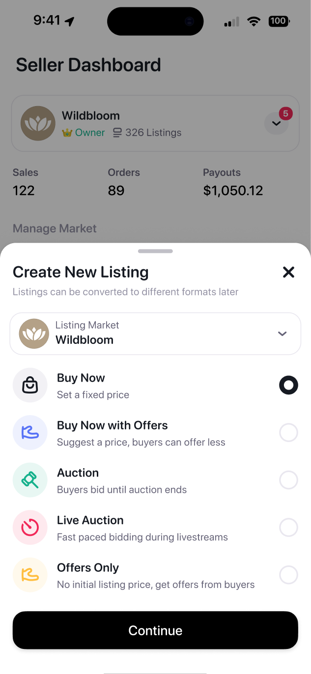 Store management mobile screen